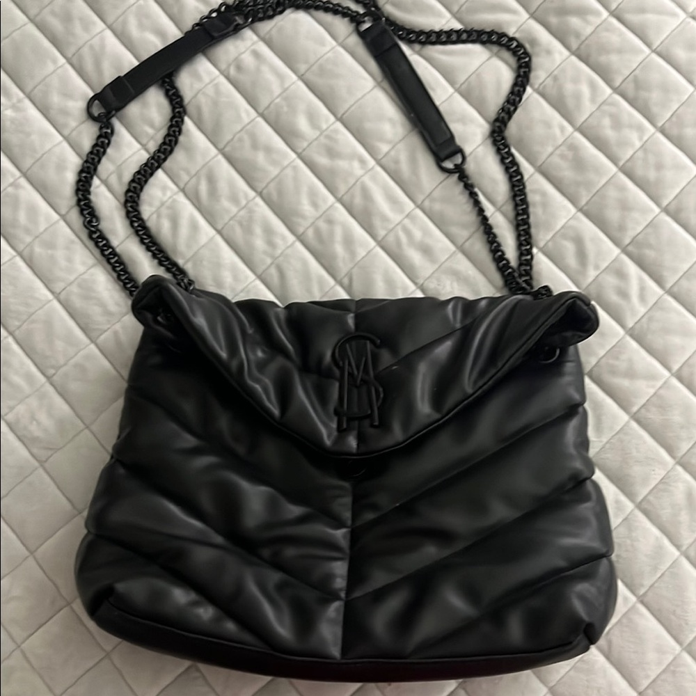 Steve Madden Black Chevron Shoulder Bag